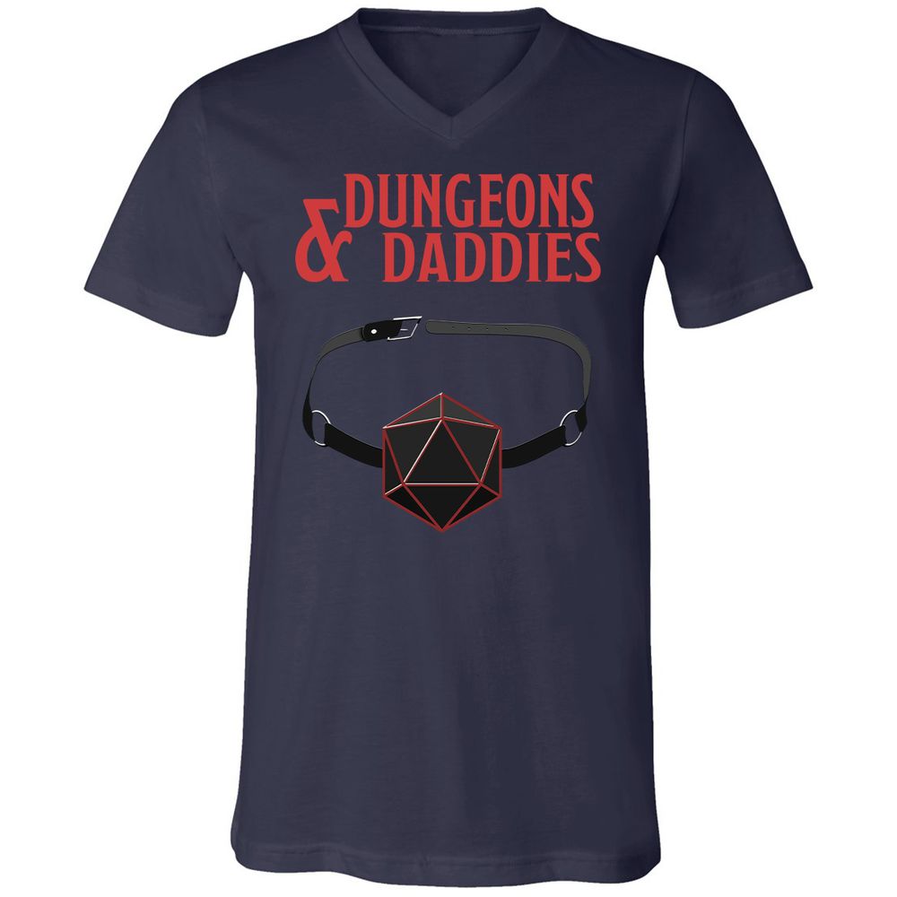 Dungeons And Daddies Unisex V-Neck T-Shirt - Navy - 2