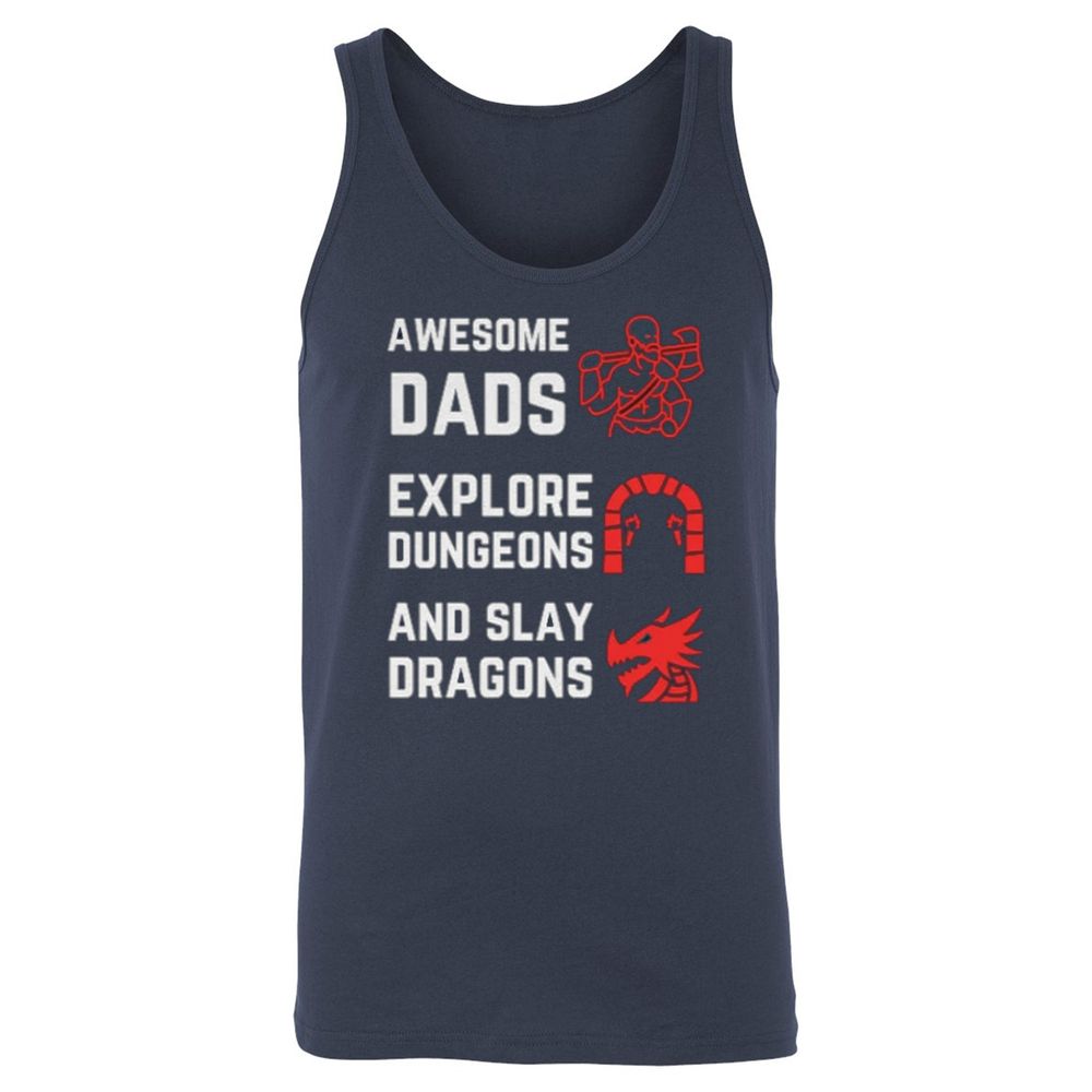 Awesome Dad Fathers Day Unisex Jersey Tank - Navy - 2