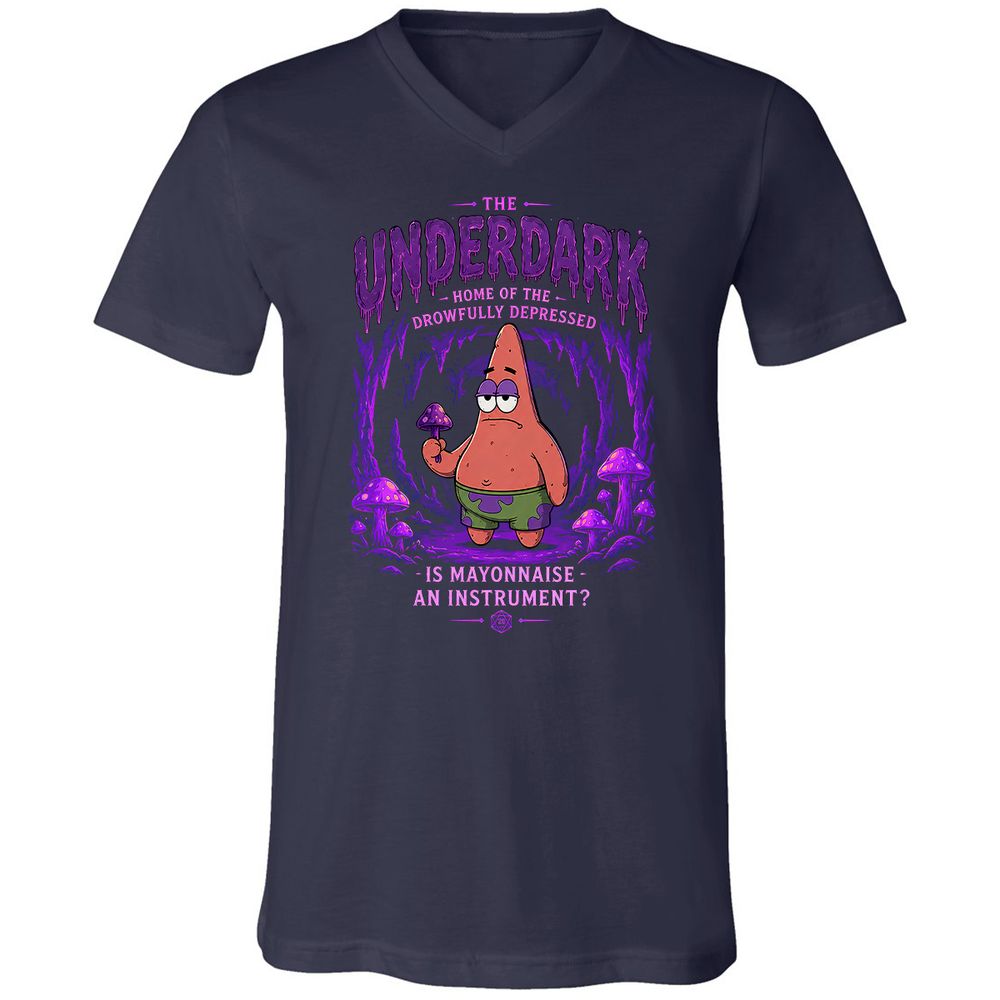 The Underdark Unisex V-Neck T-Shirt - Navy - 2