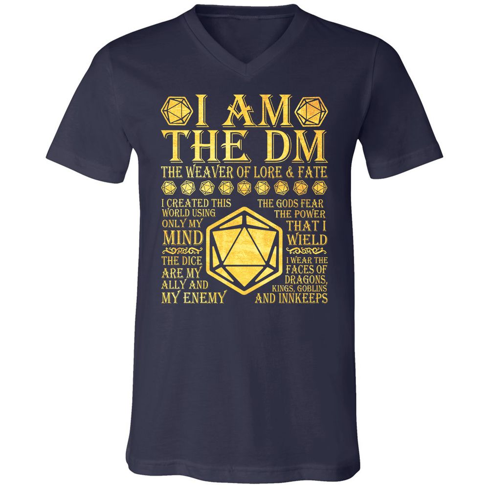 I Am The DM Unisex V-Neck T-Shirt - Navy - 2