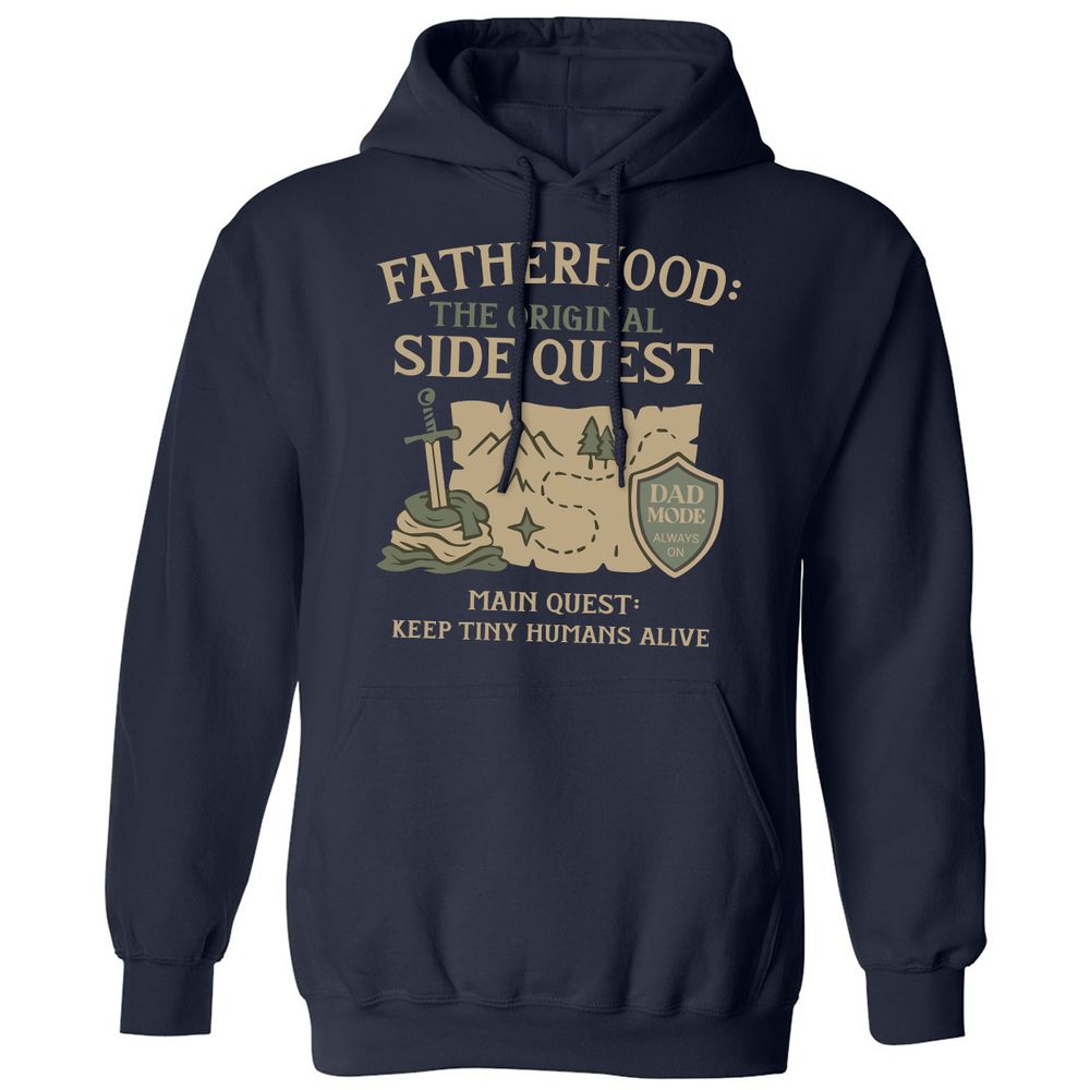 Fatherhood The Original Side Quest Classic Unisex Hoodie - Navy - 2