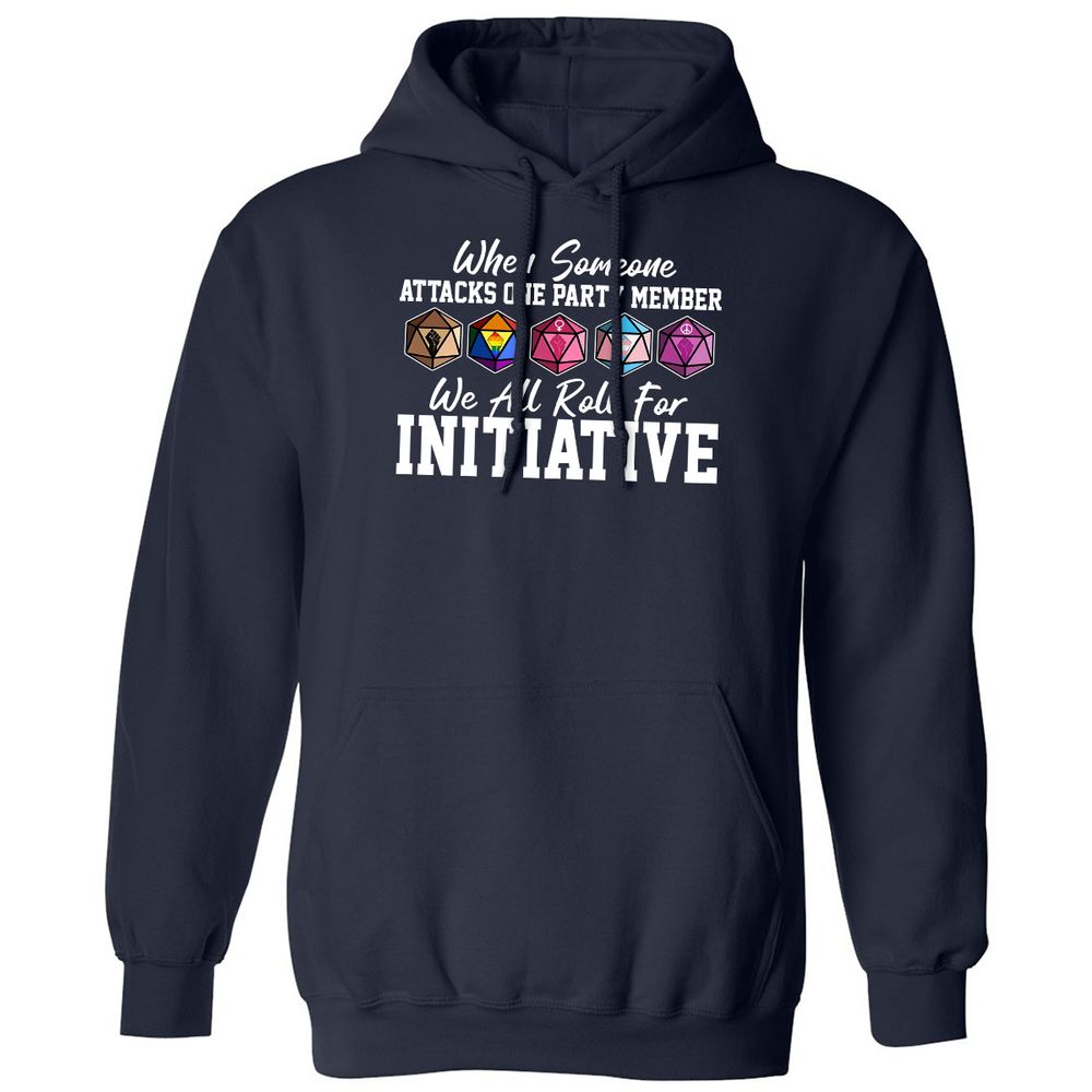 LGBT Roll For Initiative Classic Unisex Hoodie - Navy - 2