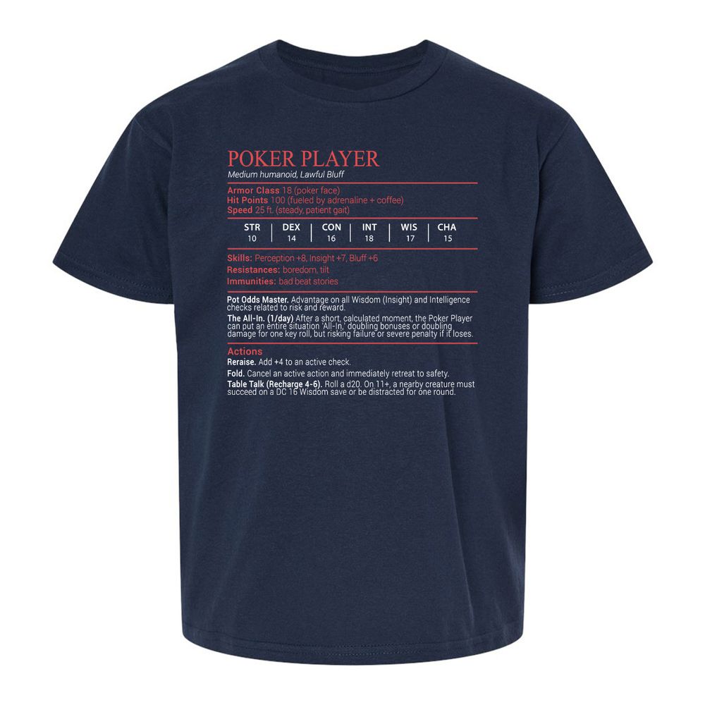 Poker Player Stats Block - Navy - 2