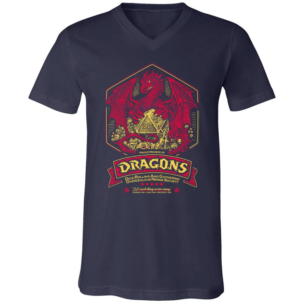 Fantasy Dragon With Dice - Navy - 2