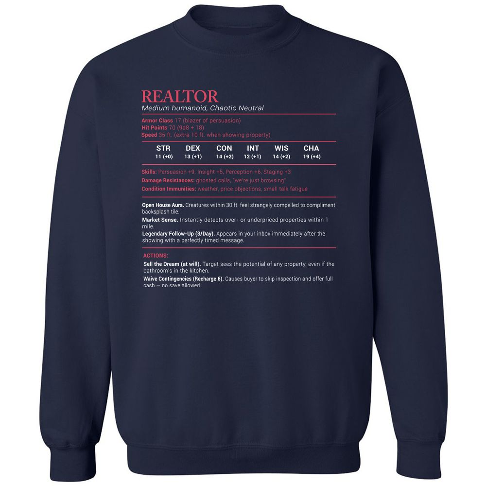 Realtor Stats Classic Unisex Sweatshirt - Navy - 2