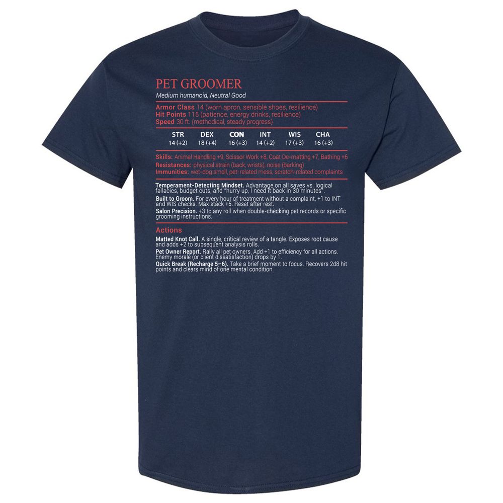Pet Groomer Stats Block - Navy - 2