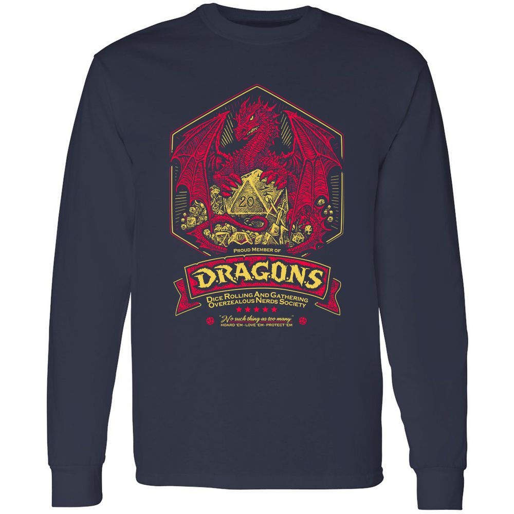 Fantasy Dragon With Dice - Navy - 2