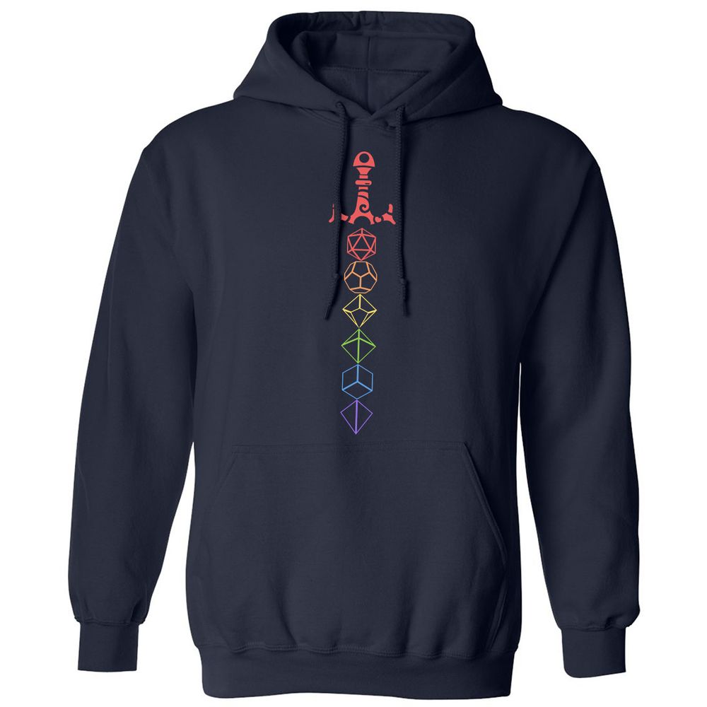 Rainbow Dice Sword LGBT Classic Unisex Hoodie - Navy - 2