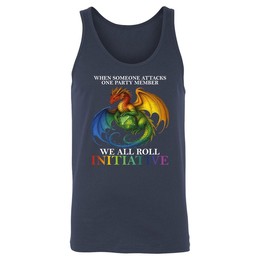 Dragon Roll For Initiative Unisex Jersey Tank - Navy - 2