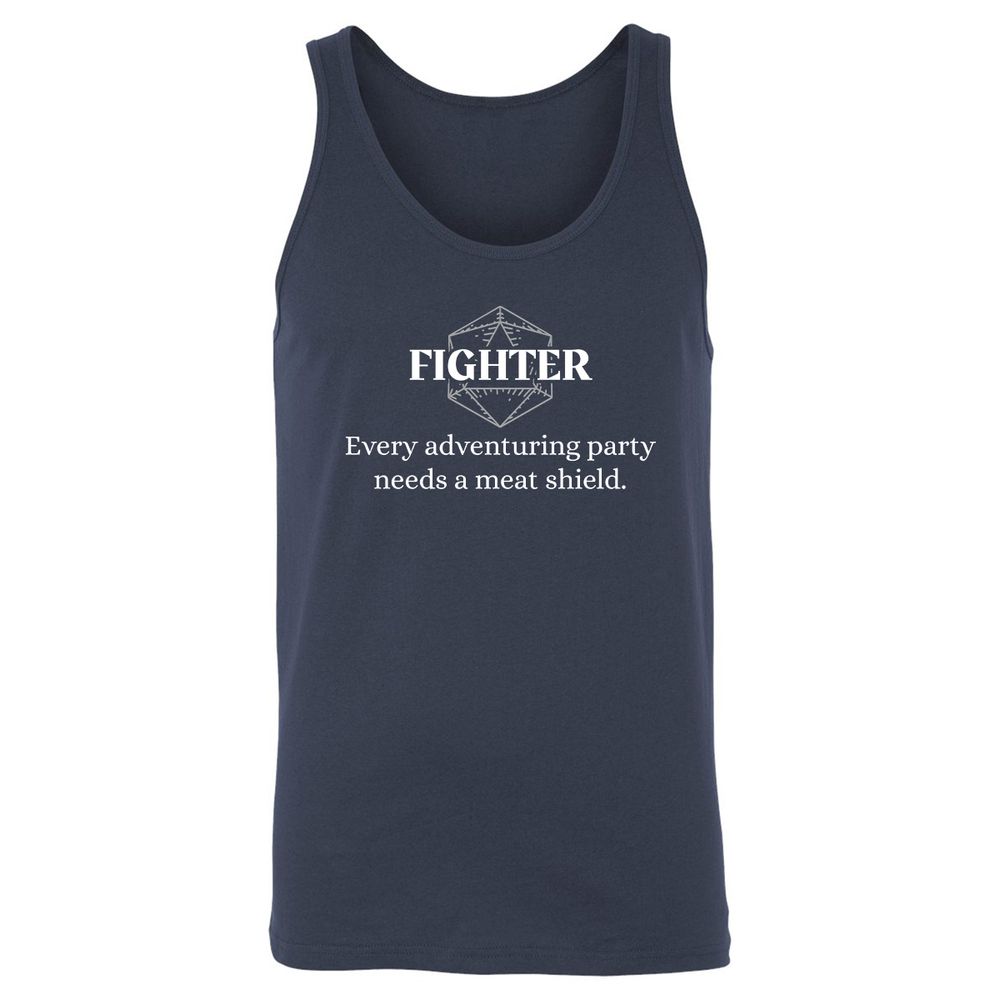 Fighter – Every Party Needs A Meat Shield Unisex Jersey Tank - Navy - 2