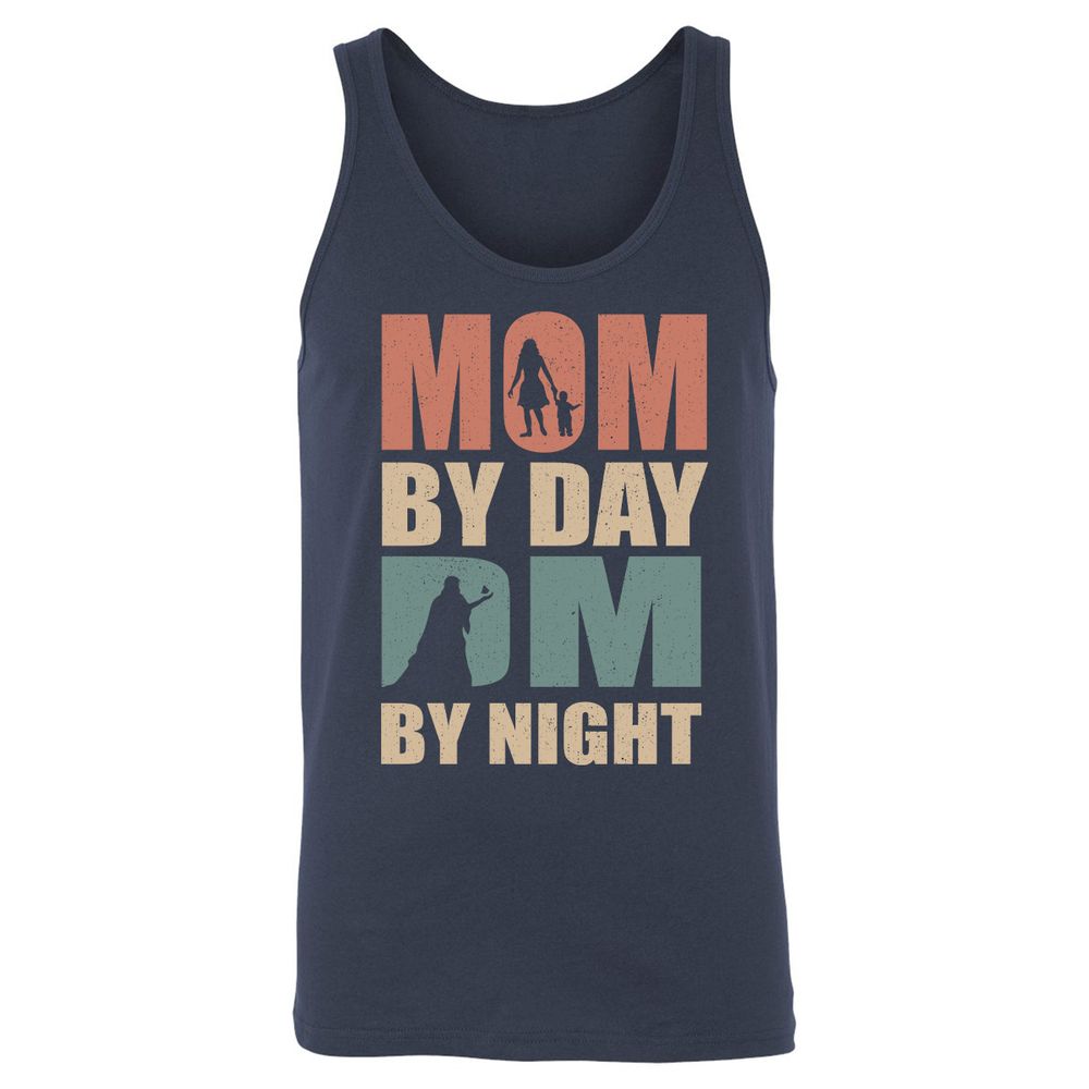 Mom By Day DM By Night Unisex Jersey Tank - Navy - 2