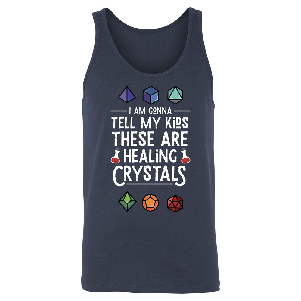 Healing Crystals Unisex Jersey Tank - Navy - 2