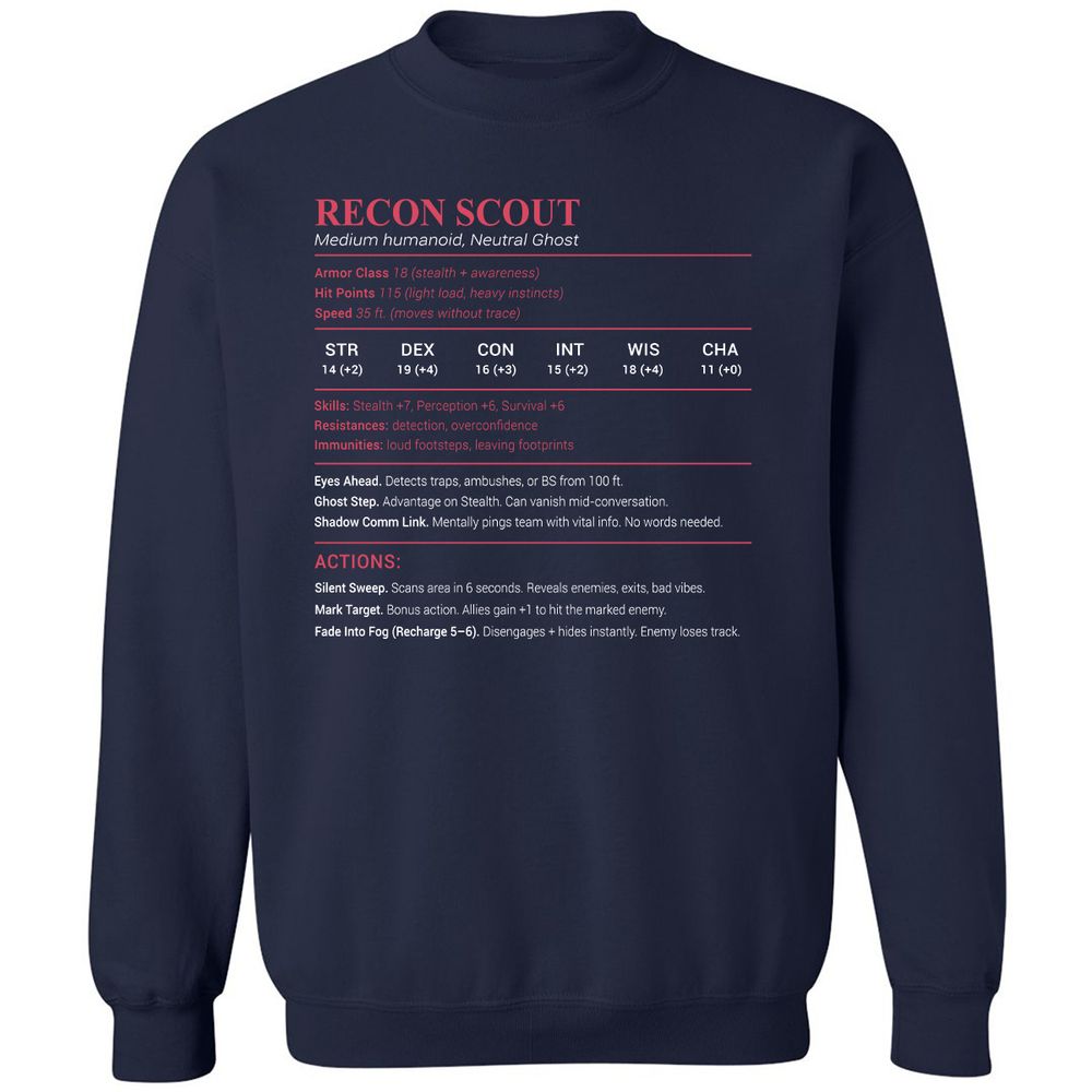 Recon Scout Classic Unisex Sweatshirt - Navy - 2
