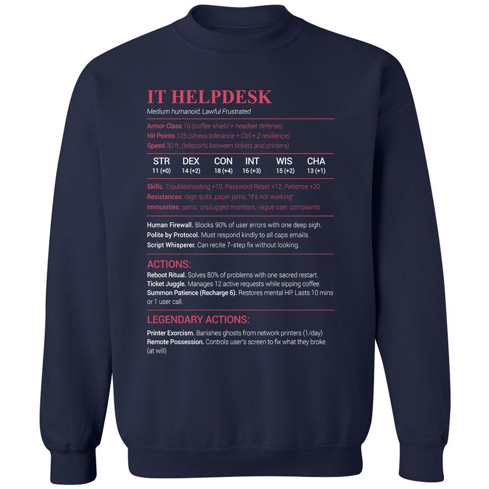 IT Helpdesk Classic Unisex Sweatshirt - Navy - 2