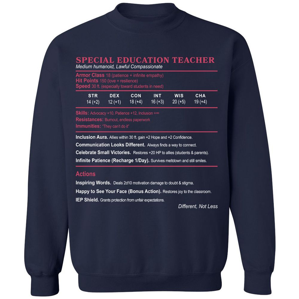 Special Education Teacher Classic Unisex Sweatshirt - Navy - 2