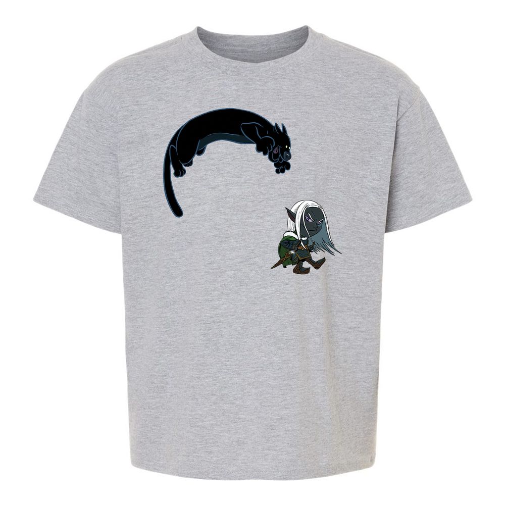 Drizzt and Guenhwyvar Kids T-Shirt - Sport Grey - 2