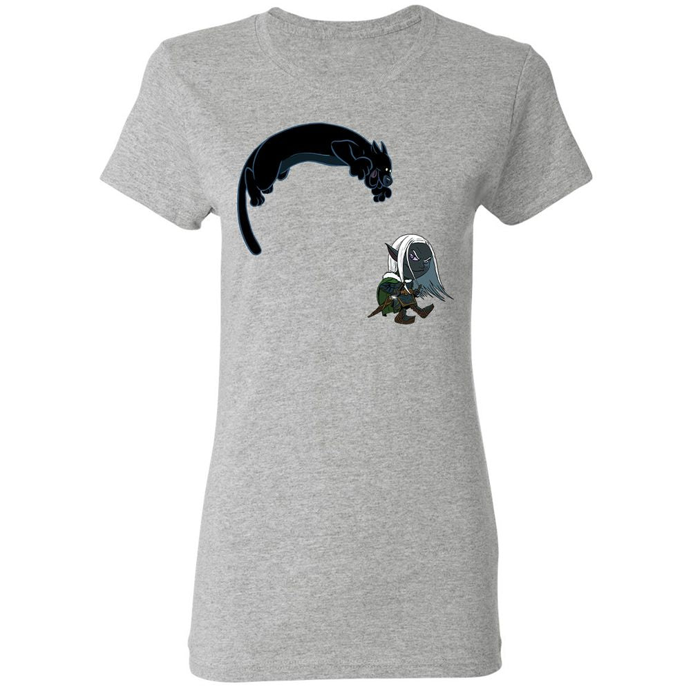 Drizzt and Guenhwyvar Women's T-Shirt - Sport Grey - 2