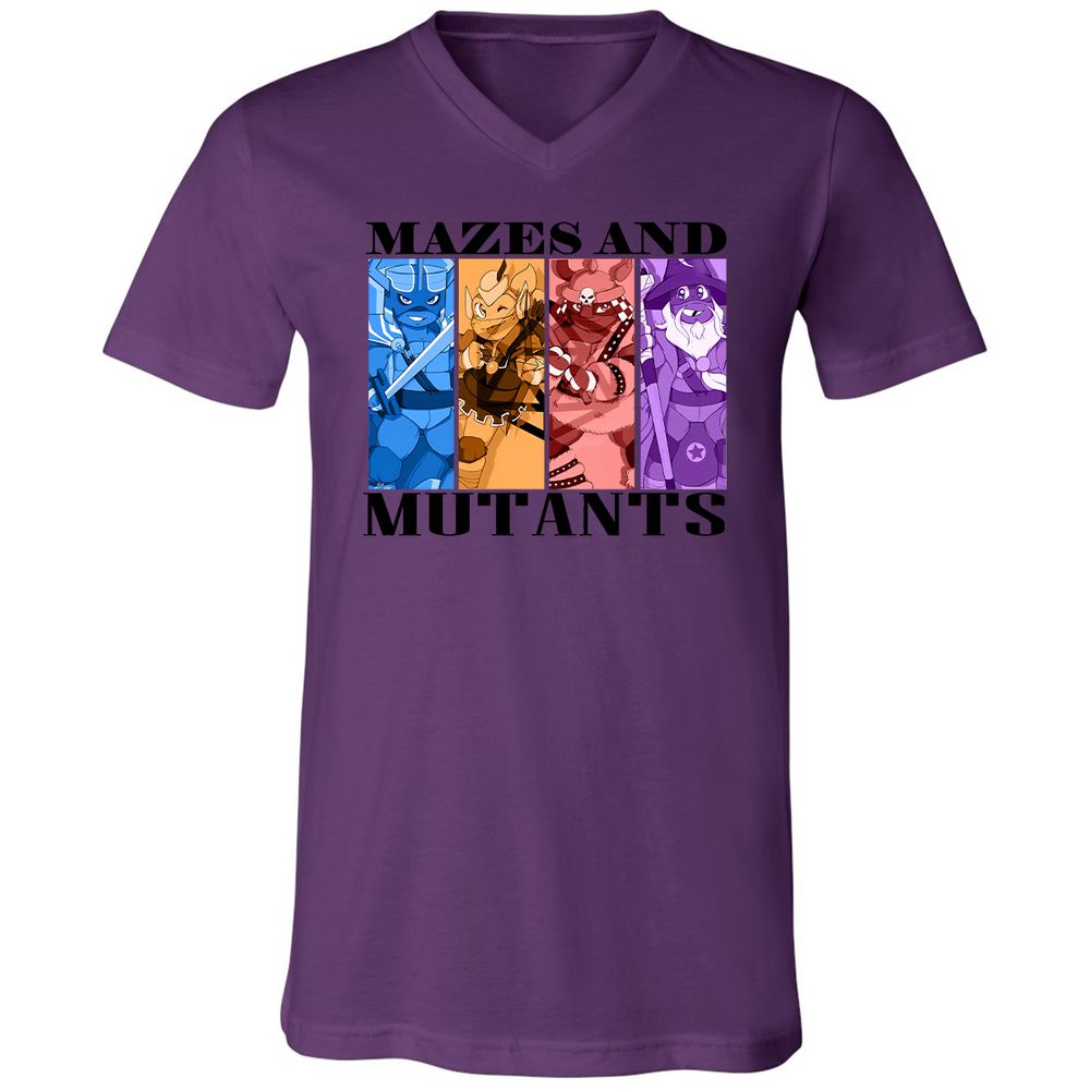 Mazes & Mutants Unisex V-Neck T-Shirt - Team Purple - 2