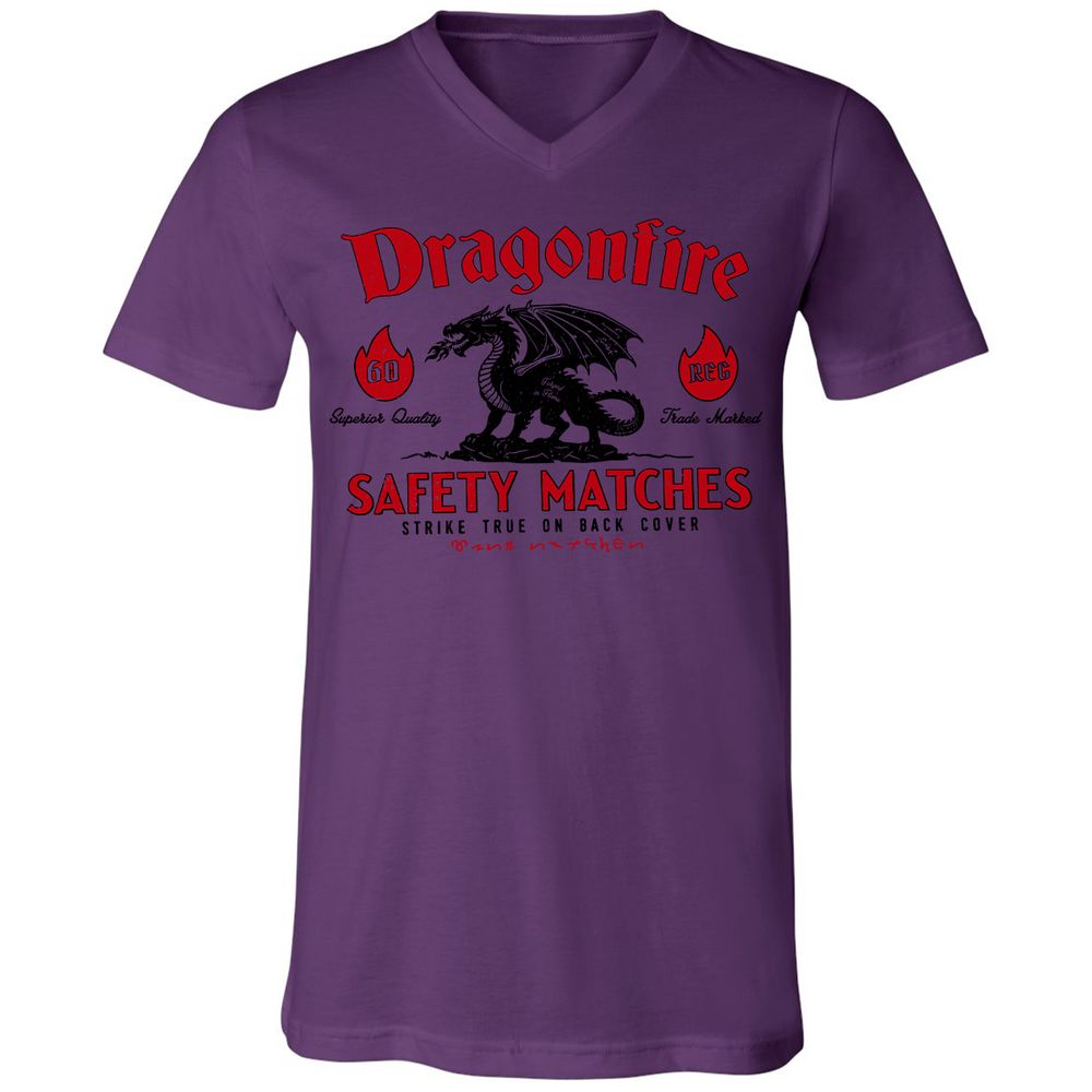 Dragonfire Unisex V-Neck T-Shirt - Team Purple - 2