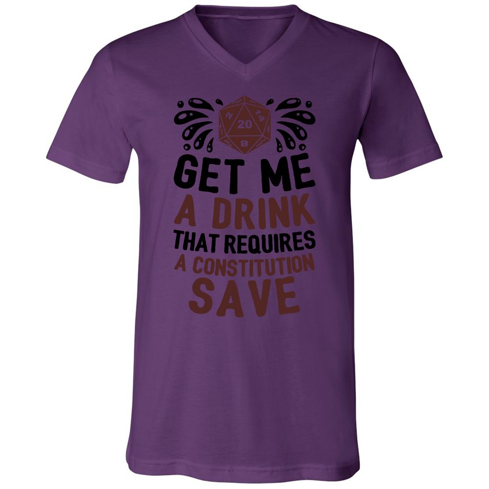 Get Me A Drink Unisex V-Neck T-Shirt - Team Purple - 2