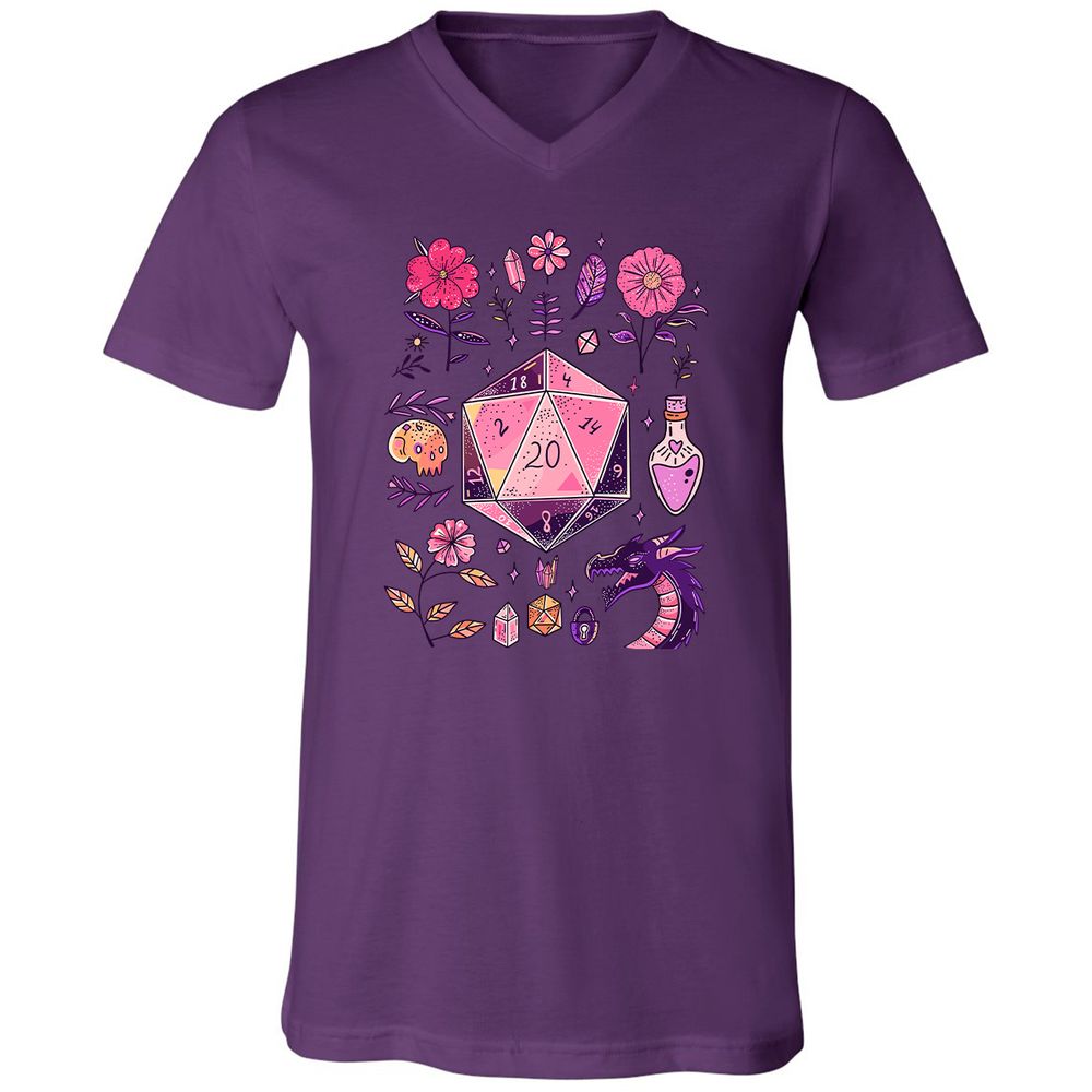 Mystic D20 Floral Dice Art - Team Purple - 2