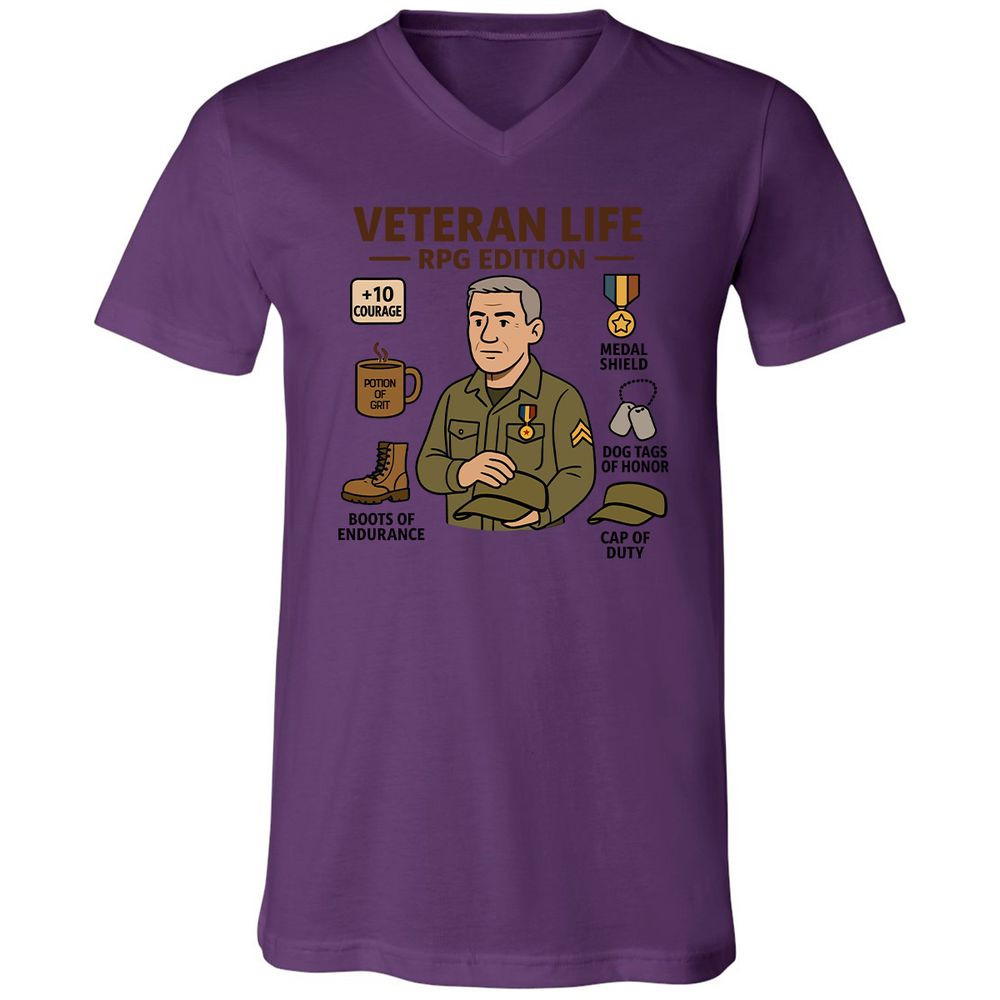 Veteran Life RPG Edition Unisex V-Neck T-Shirt - Team Purple - 2