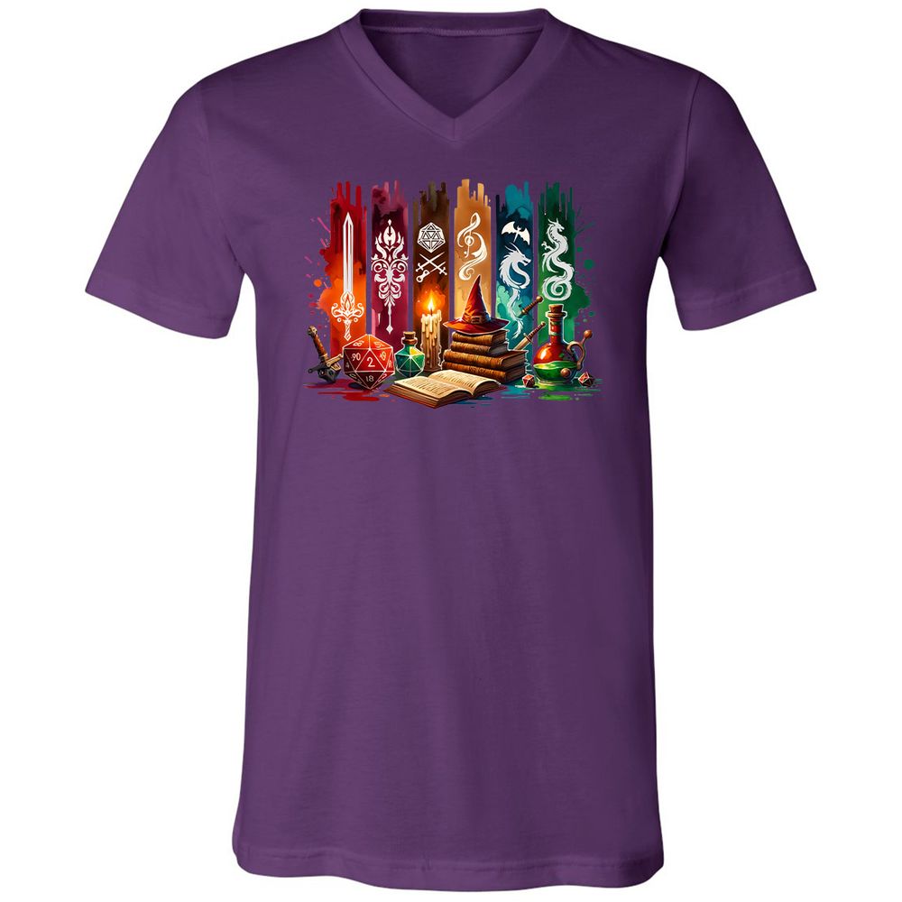 DnD Classes Unisex V-Neck T-Shirt - Team Purple - 2