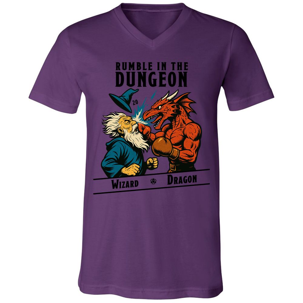 Rumble in the Dungeon Unisex V-Neck T-Shirt - Team Purple - 2