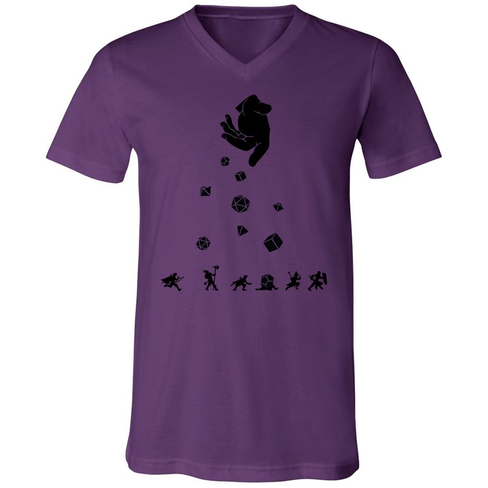 Rocks Fall, Everyone Dice Unisex V-Neck T-Shirt - Team Purple - 2