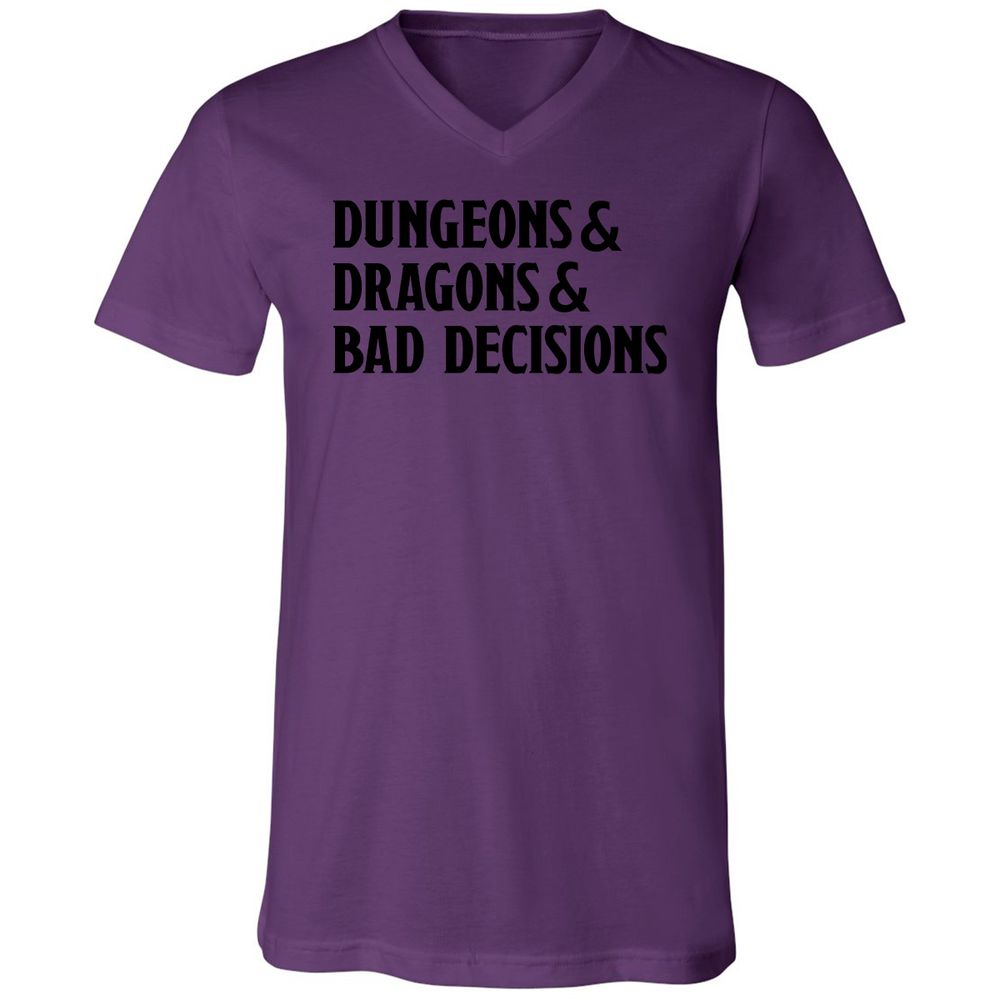 Bad Decisions Unisex V-Neck T-Shirt - Team Purple - 2