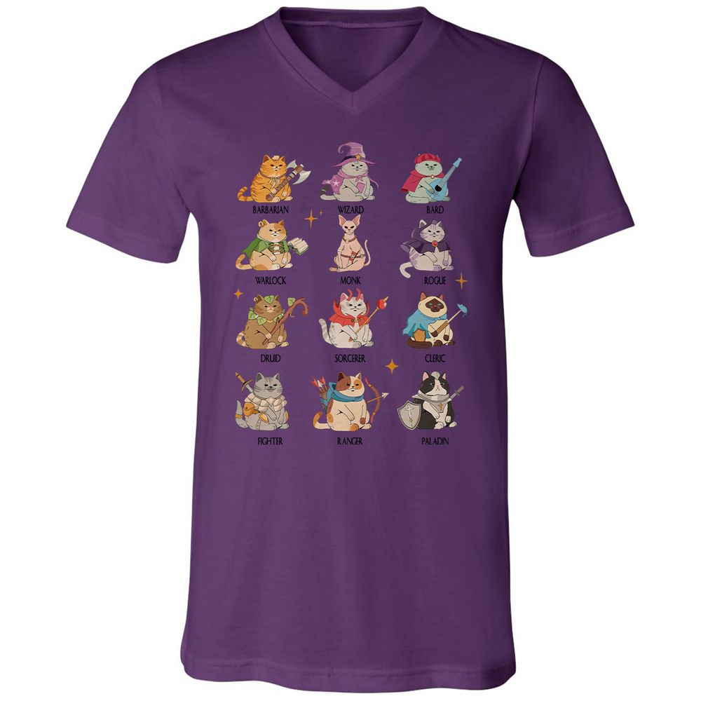 Dungeons And Cats Unisex V-Neck T-Shirt - Team Purple - 2