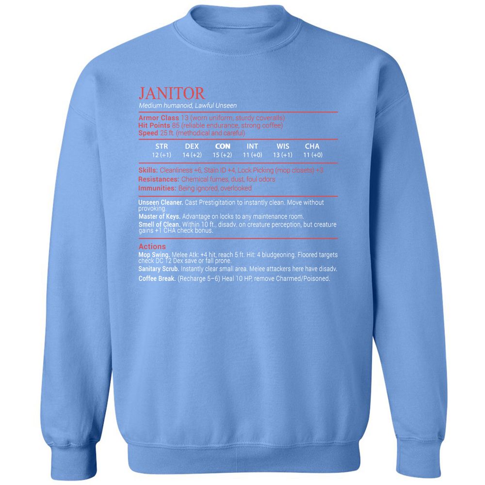 Janitor Stats Block - Carolina Blue - 20