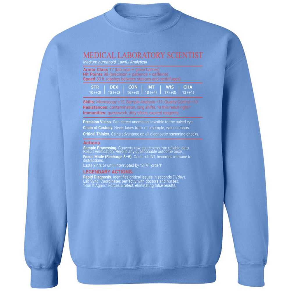 Medical Laboratory Scientist Stats Block - Carolina Blue - 20