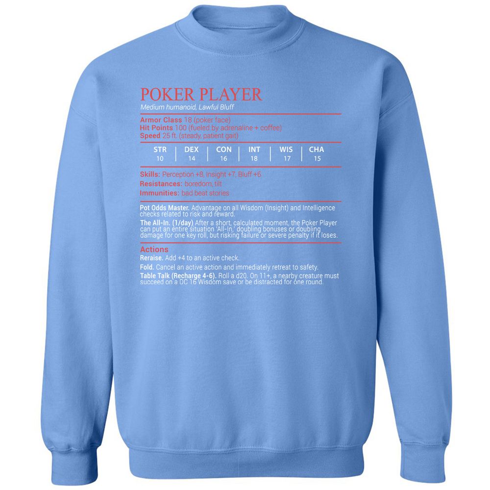 Poker Player Stats Block - Carolina Blue - 20
