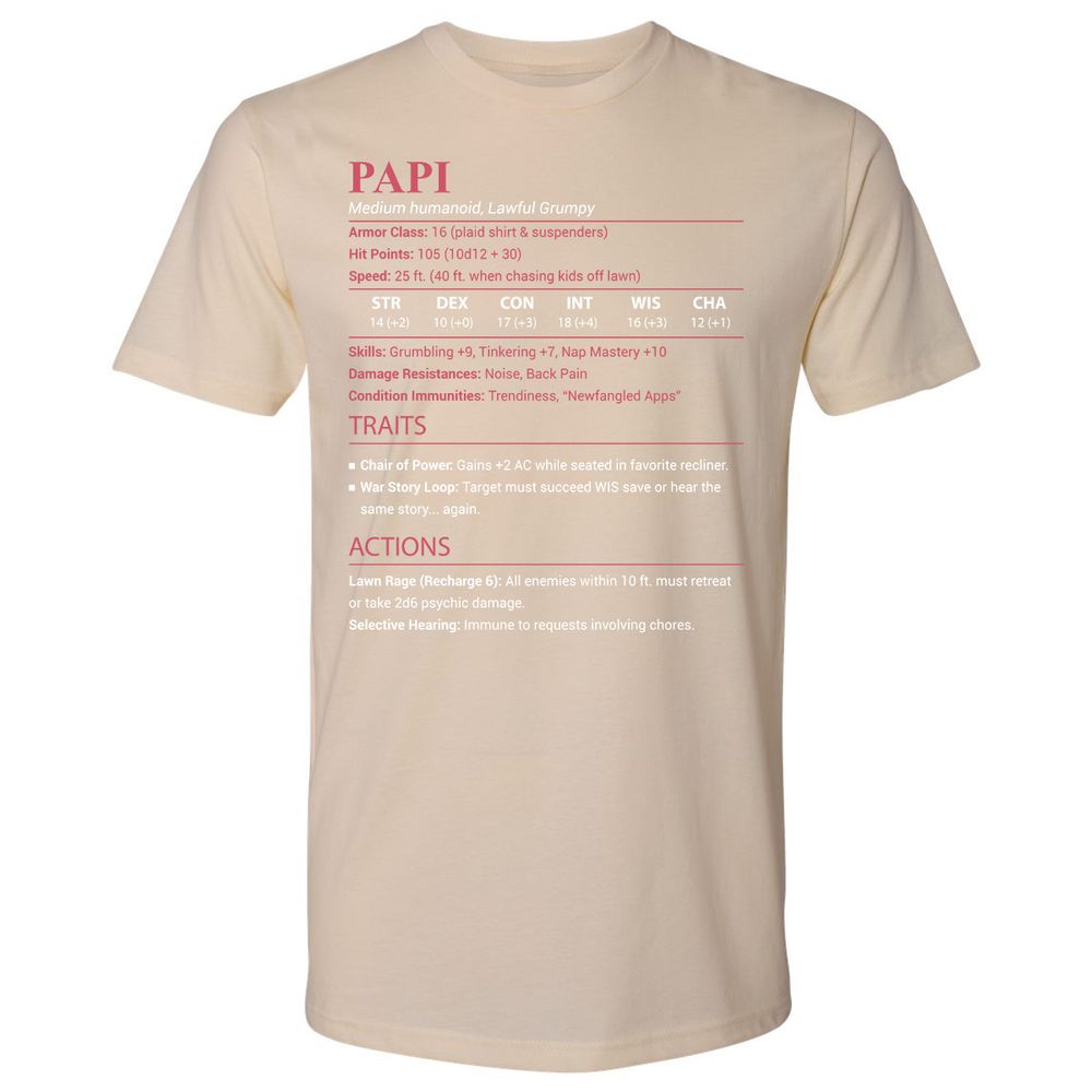 Papi Stats Premium Unisex T-Shirt - Cream - 20