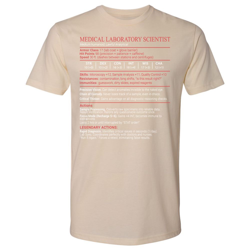 Medical Laboratory Scientist Stats Block - Cream - 20