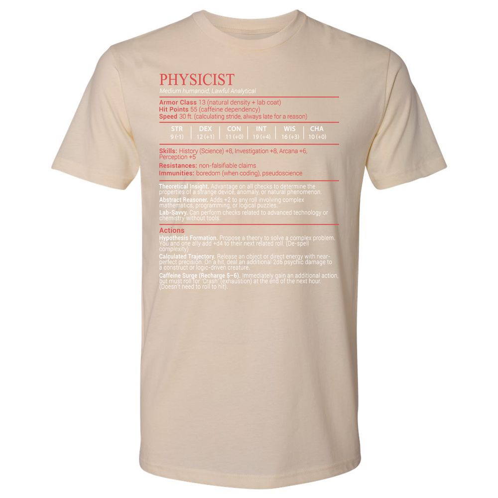 Physicist Stats Block - Cream - 20