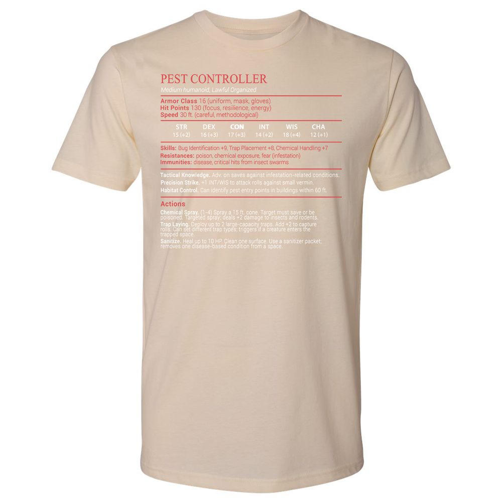 Pest Controller Stats Block - Cream - 20