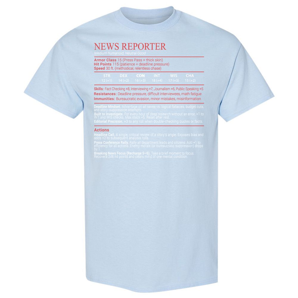 News Reporter Stats Block - Light Blue - 20