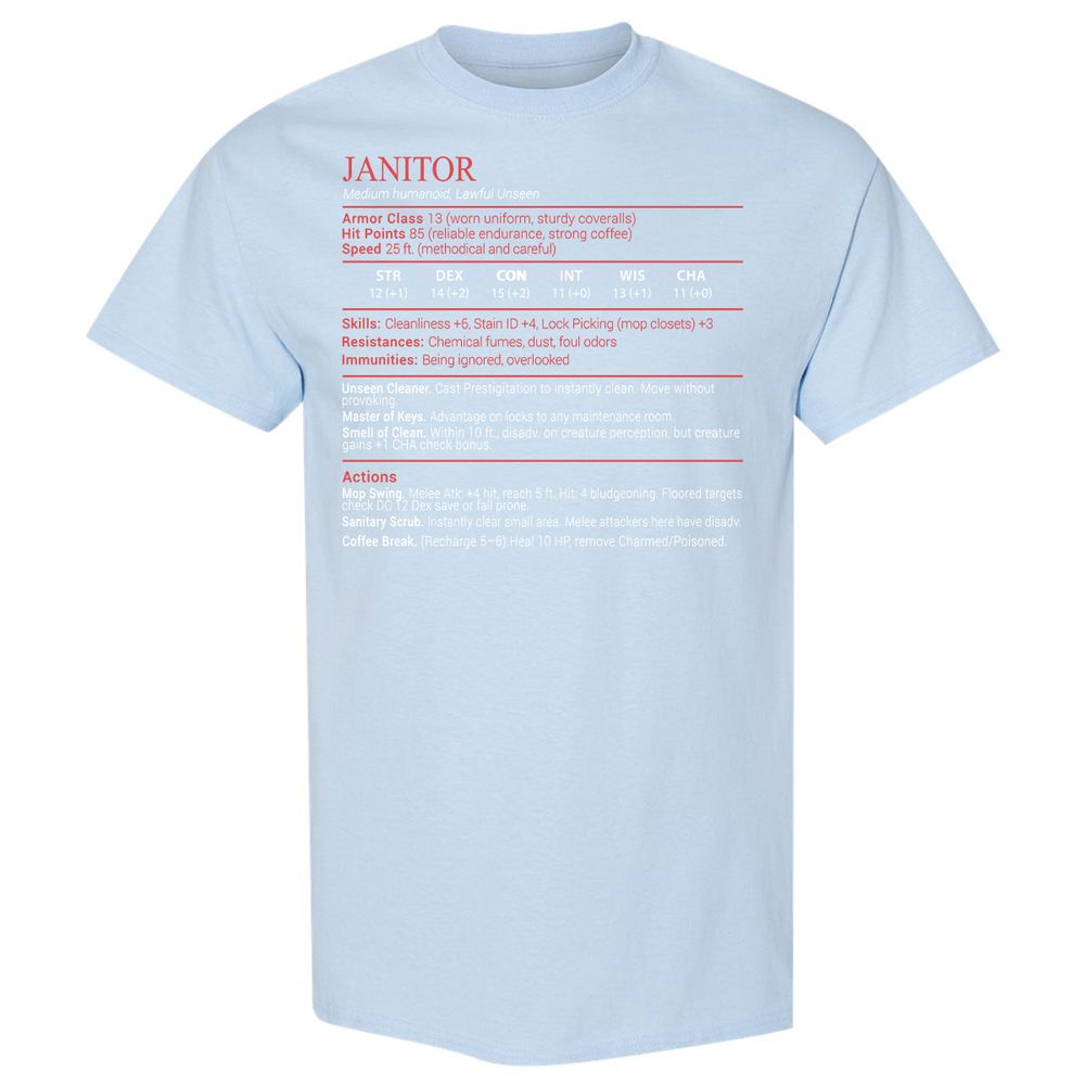 Janitor Stats Block - Light Blue - 20