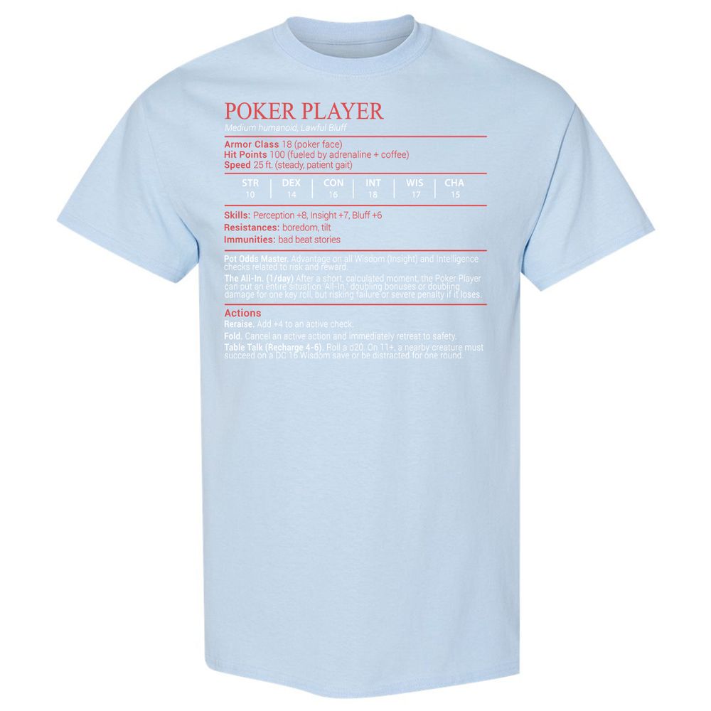 Poker Player Stats Block - Light Blue - 20