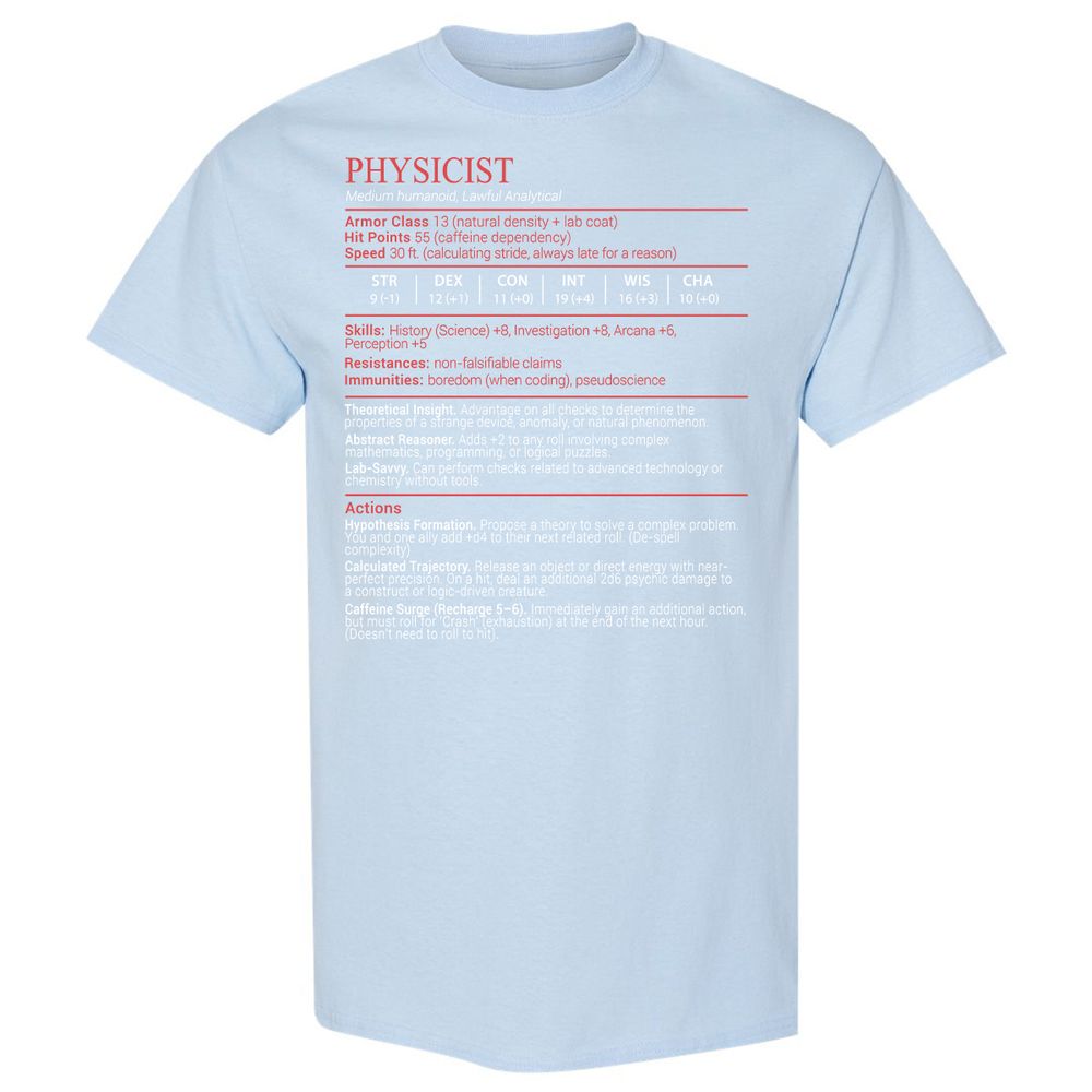 Physicist Stats Block - Light Blue - 20