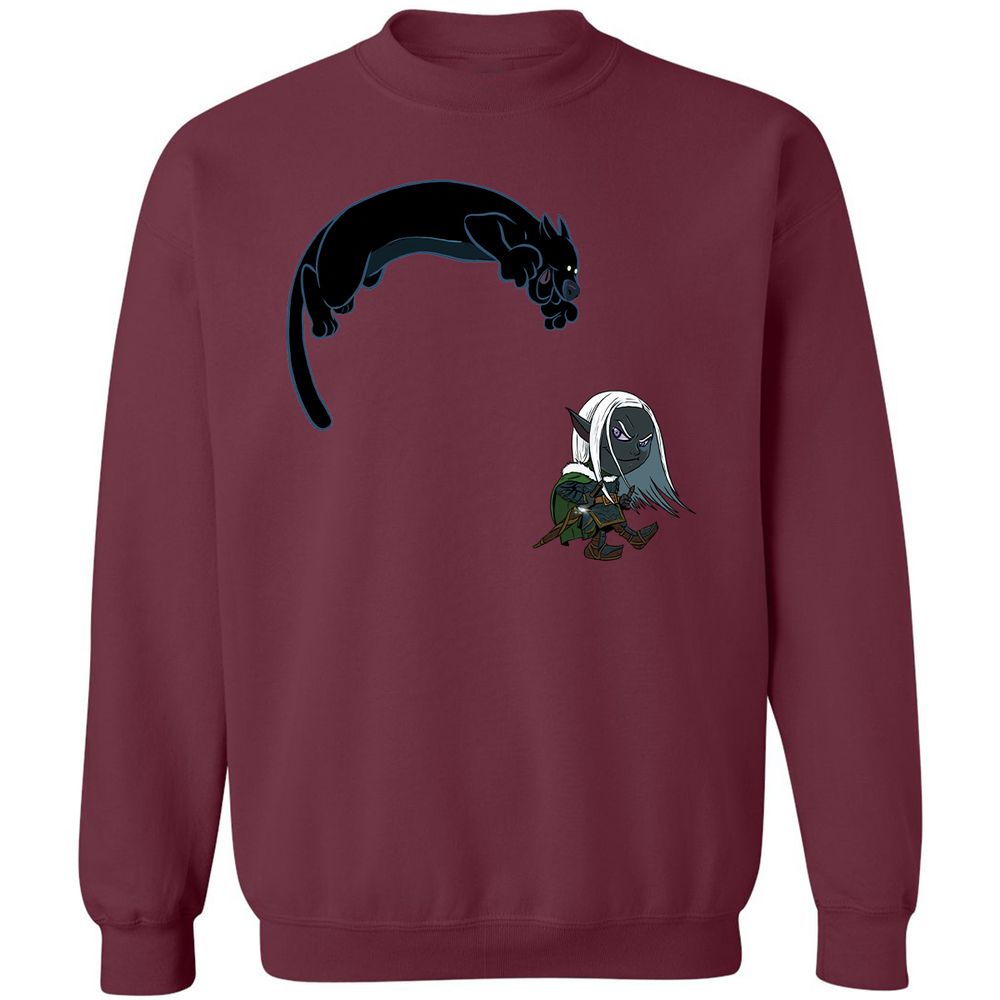 Drizzt and Guenhwyvar Classic Unisex Sweatshirt - Maroon - 20