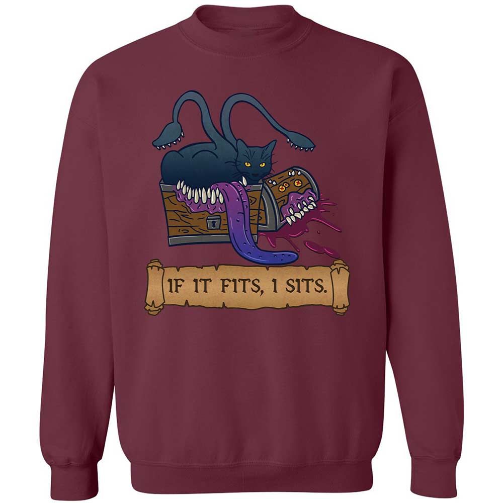If It Fits I Sits Classic Unisex Sweatshirt - Maroon - 20