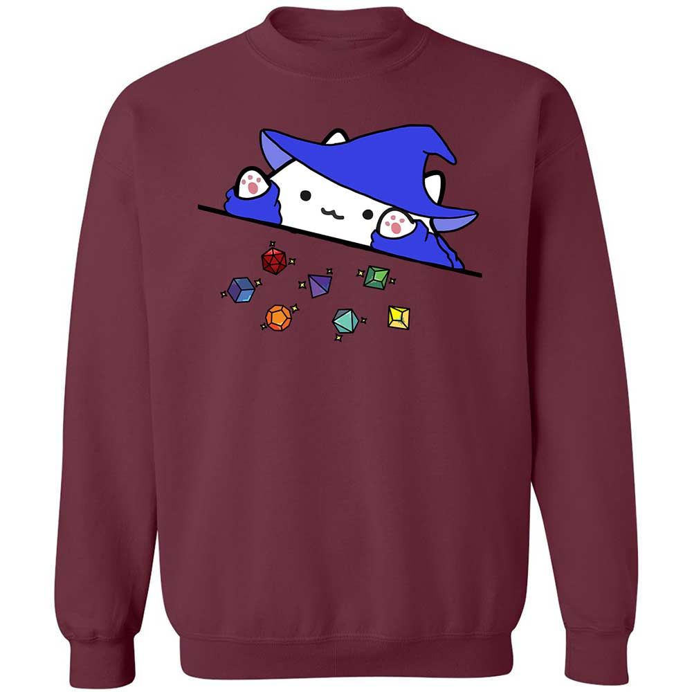 Cat Throws Dices Classic Unisex Sweatshirt - Maroon - 20