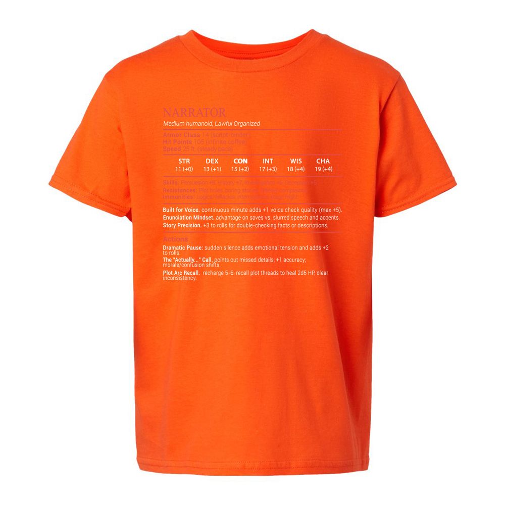Narrator Stats Block - Orange - 20