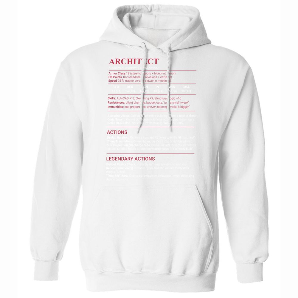 Architect Stats Classic Unisex Hoodie - White - 20