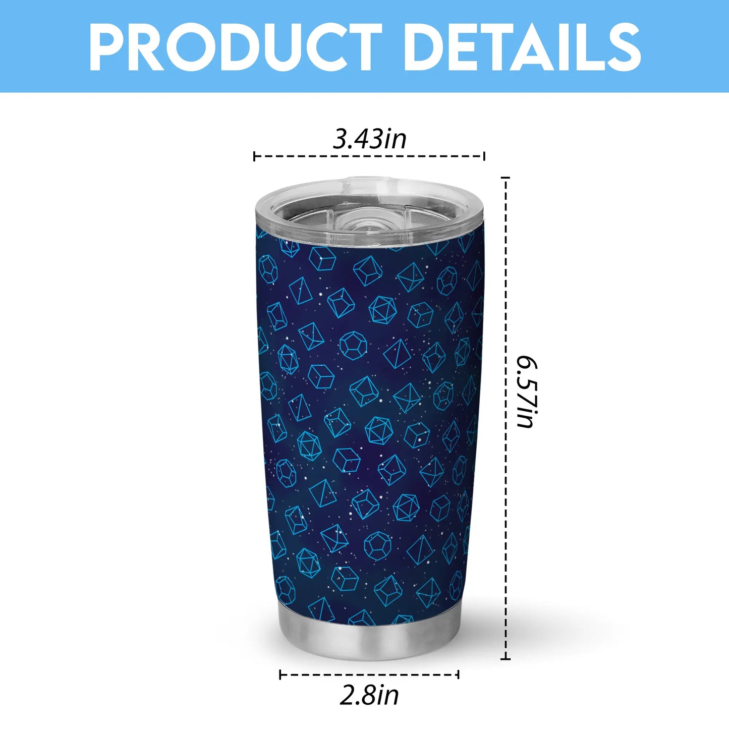 Blue Dice Set Tumbler