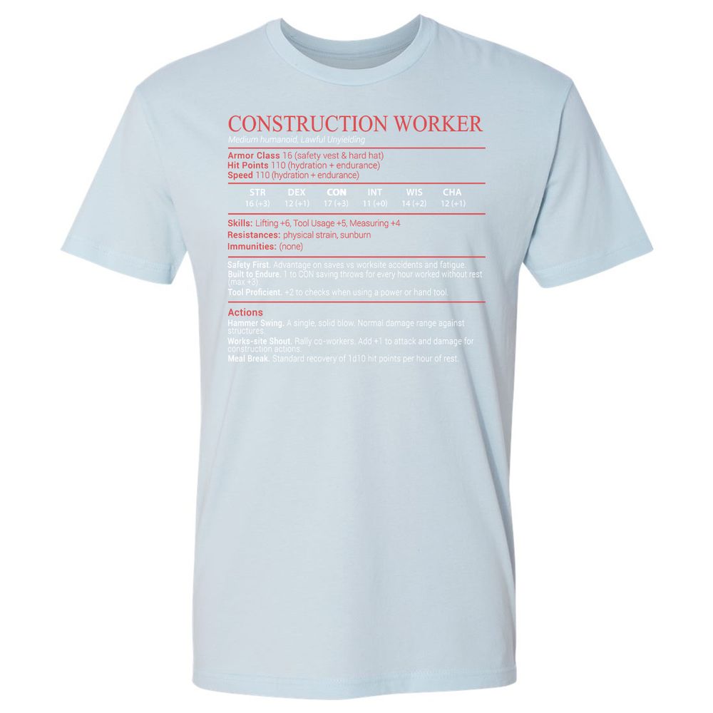 Construction Worker Stats Block - Light Blue - 21