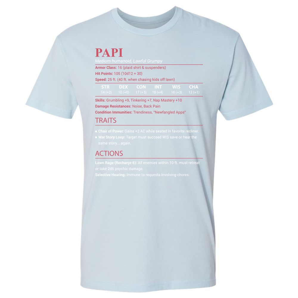 Papi Stats Premium Unisex T-Shirt - Light Blue - 21